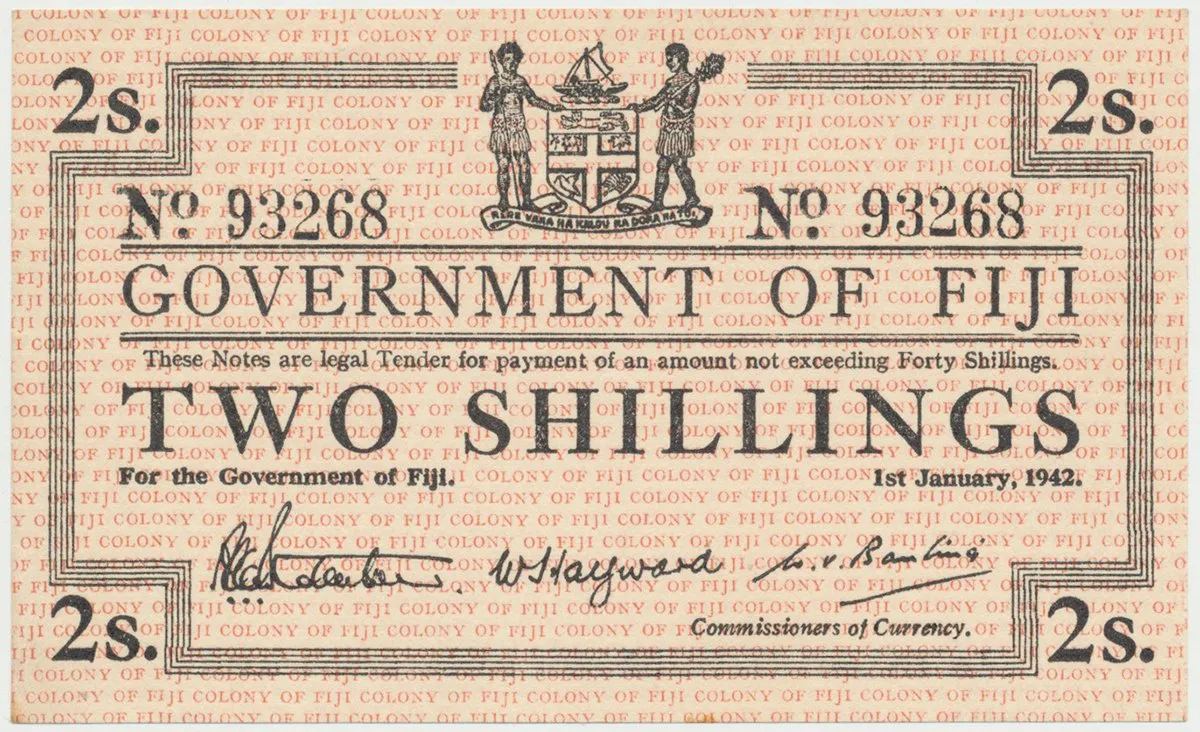 Fidži, 2 Shillings 1942, P.50a