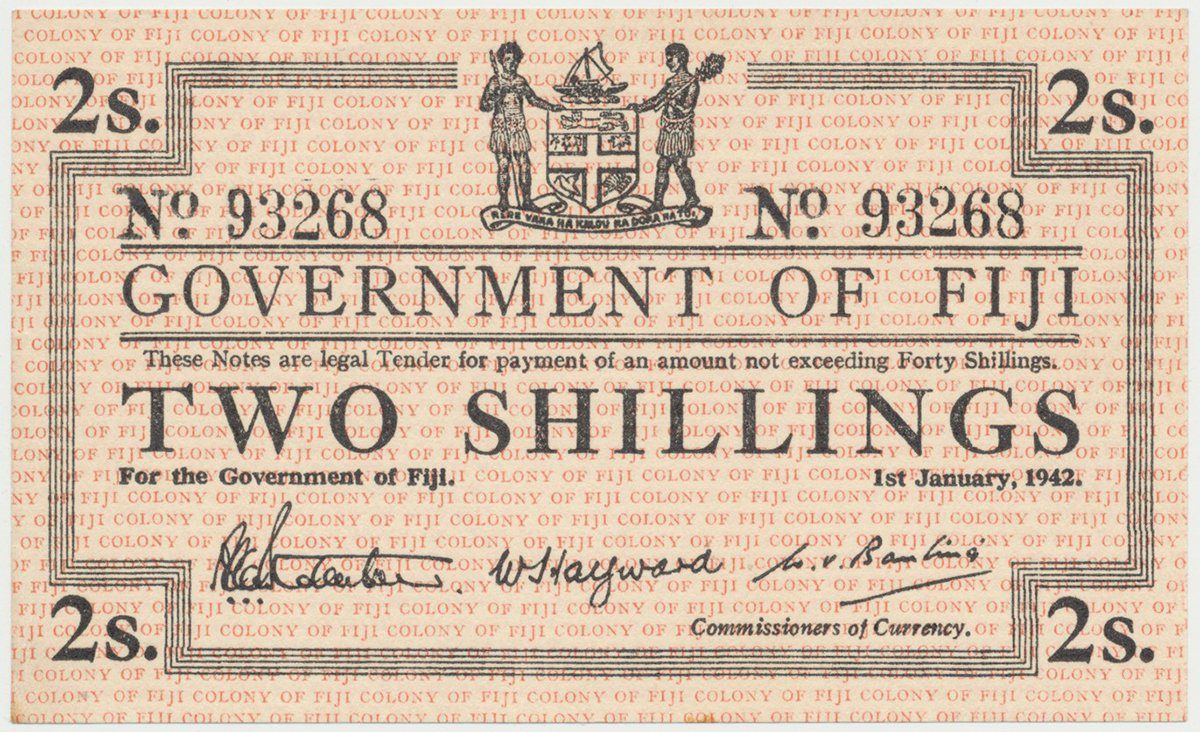 Fidži, 2 Shillings 1942, P.50a