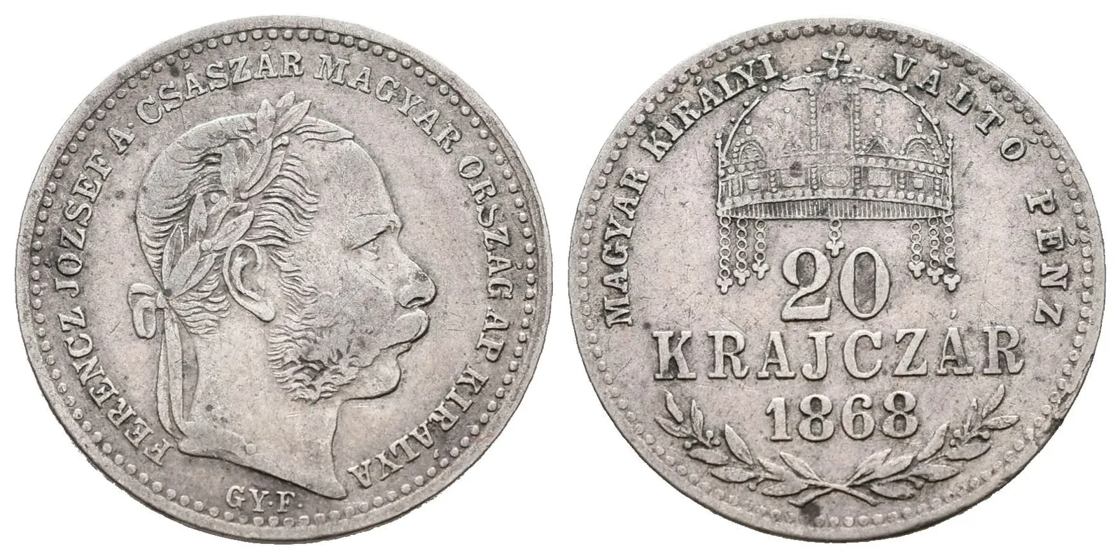 20 Krejcar 1868 GYF