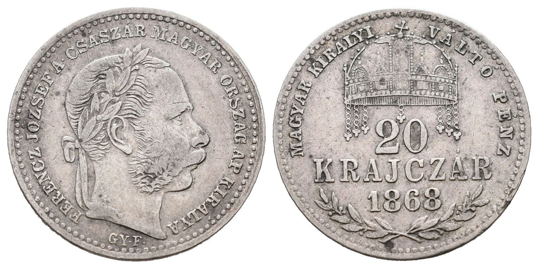 20 Krejcar 1868 GYF