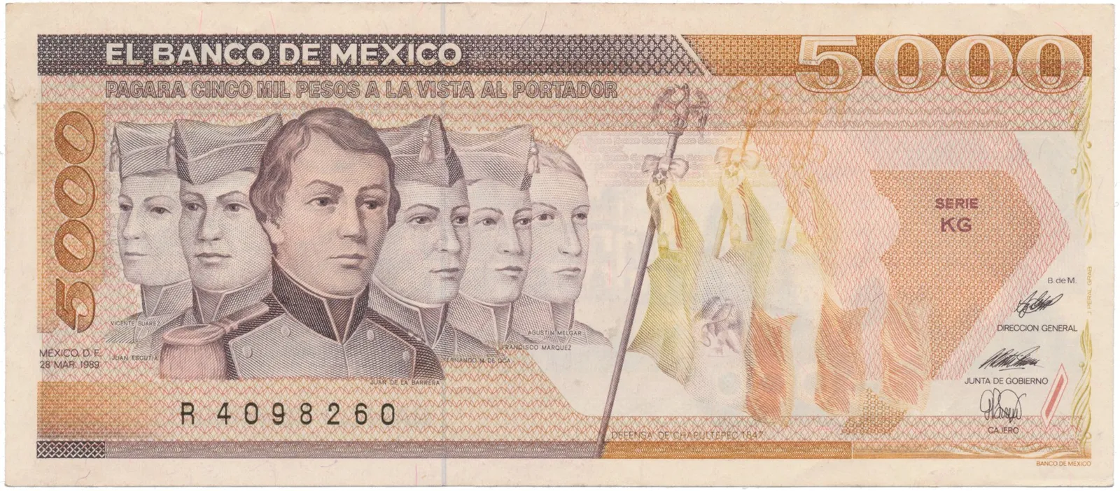 Mexiko, 5000 Pesos 1989, P.88