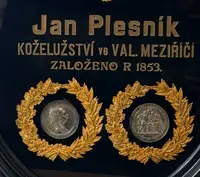 Reklamní obraz firmy Jan Plesník a Hluštík, koželužství, — 2