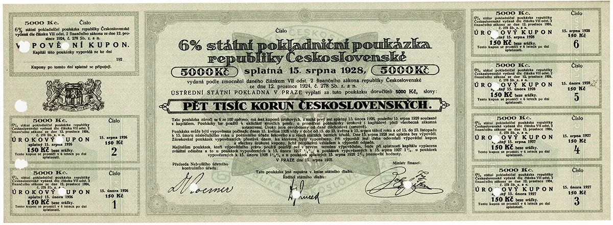 Státní pokladniční poukázky, 1919 - 1939 — 1