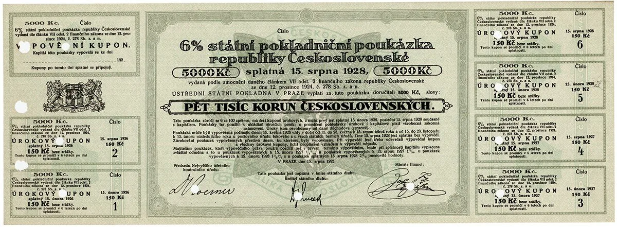 Státní pokladniční poukázky, 1919 - 1939 — 1