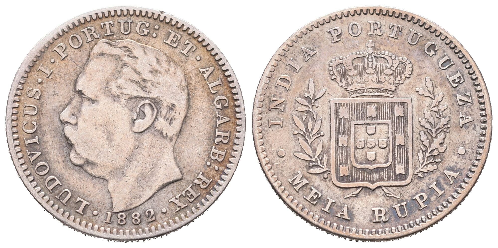Portugalská Indie, 1/2 Rupie 1882