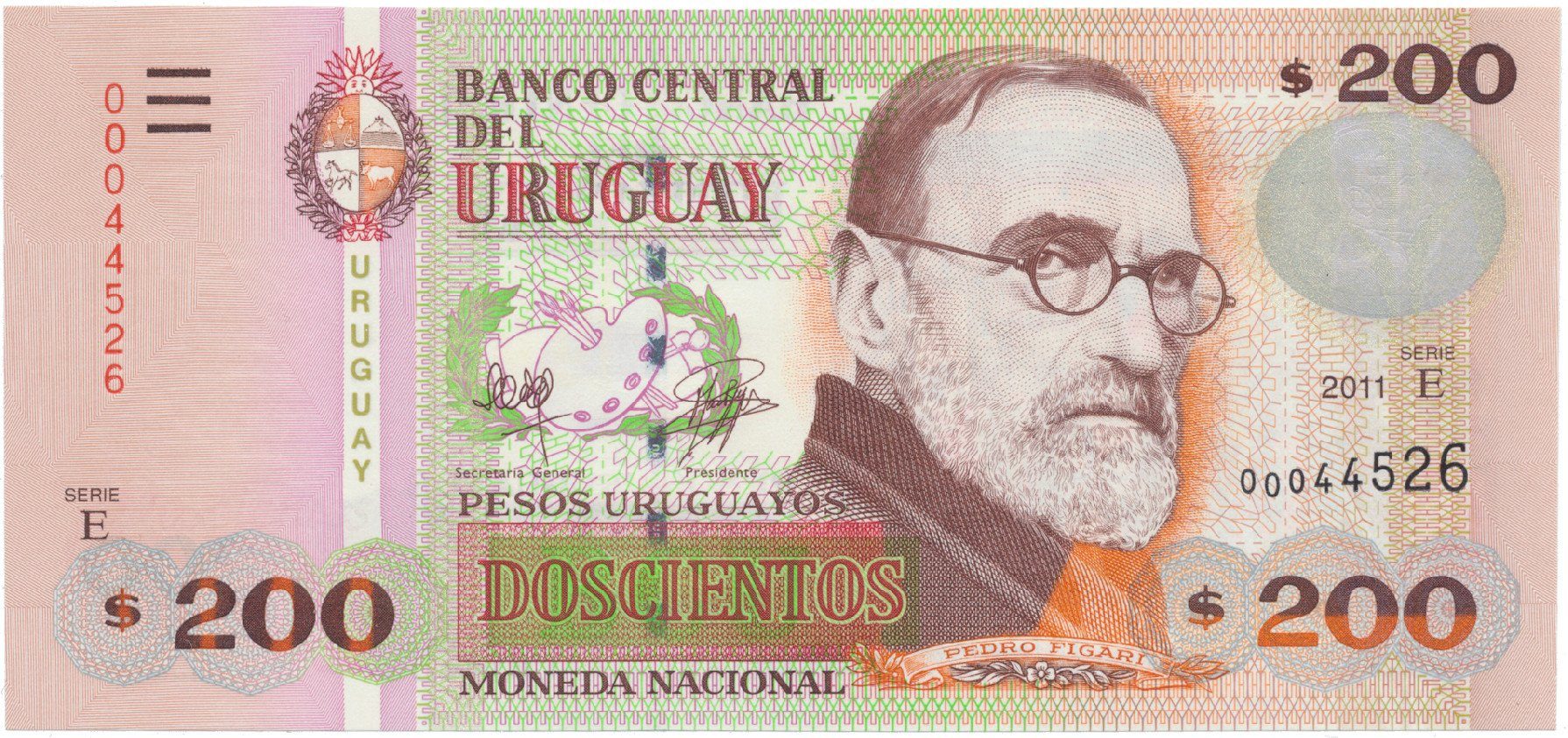 Uruguay, 200 Pesos Uruguayos 2011, P.89c