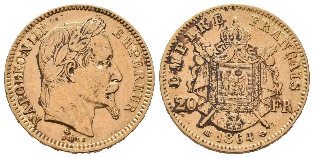 Francie, 20 Frank 1864 BB, Strasbourg