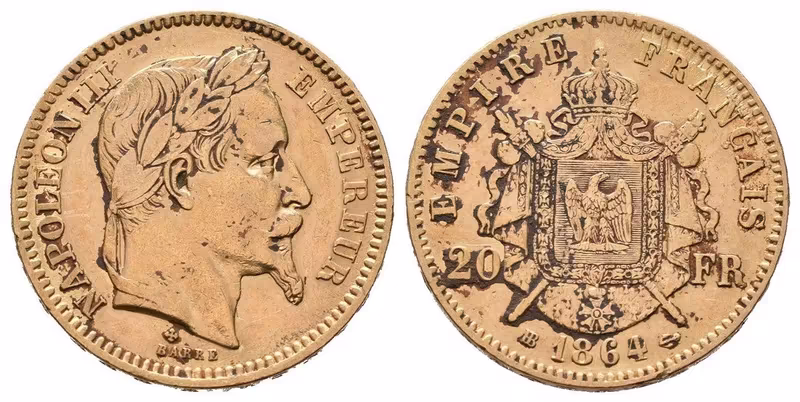 Francie, 20 Frank 1864 BB, Strasbourg