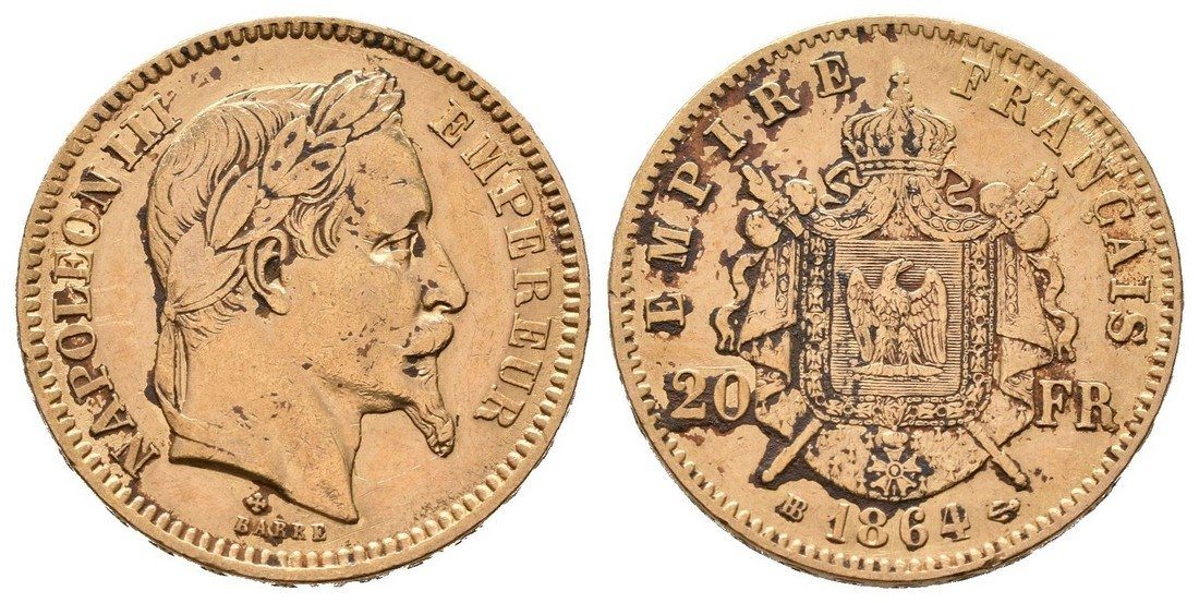 Francie, 20 Frank 1864 BB, Strasbourg