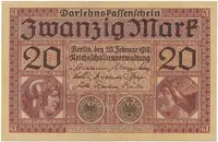 Německo, 20 Mark 1918, Ro.55