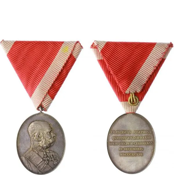 Jubilejní dvorní medaile, stříbrná medaile na vojenské stuze