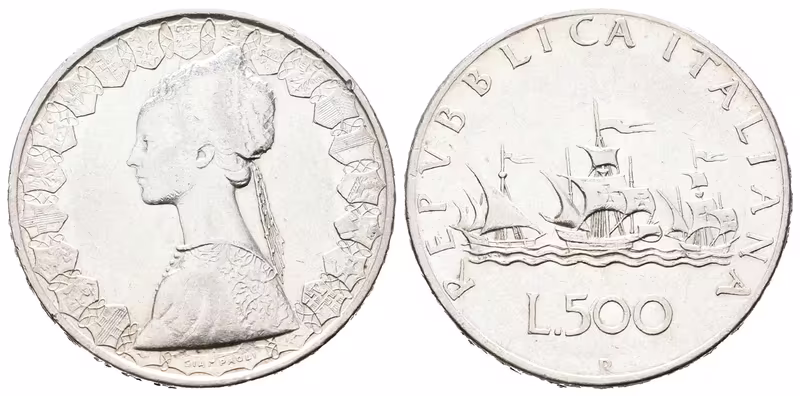 Itálie, 500 Lira 1958