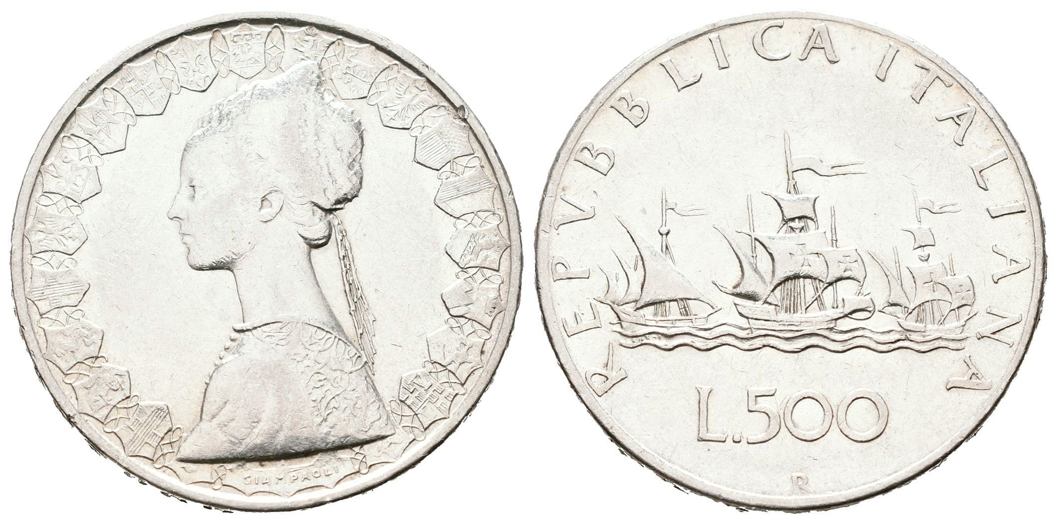 Itálie, 500 Lira 1958