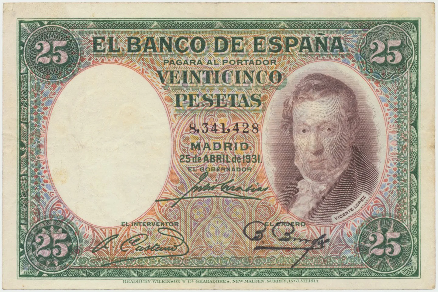Španělsko, 25 Pesetas 1931, P.81