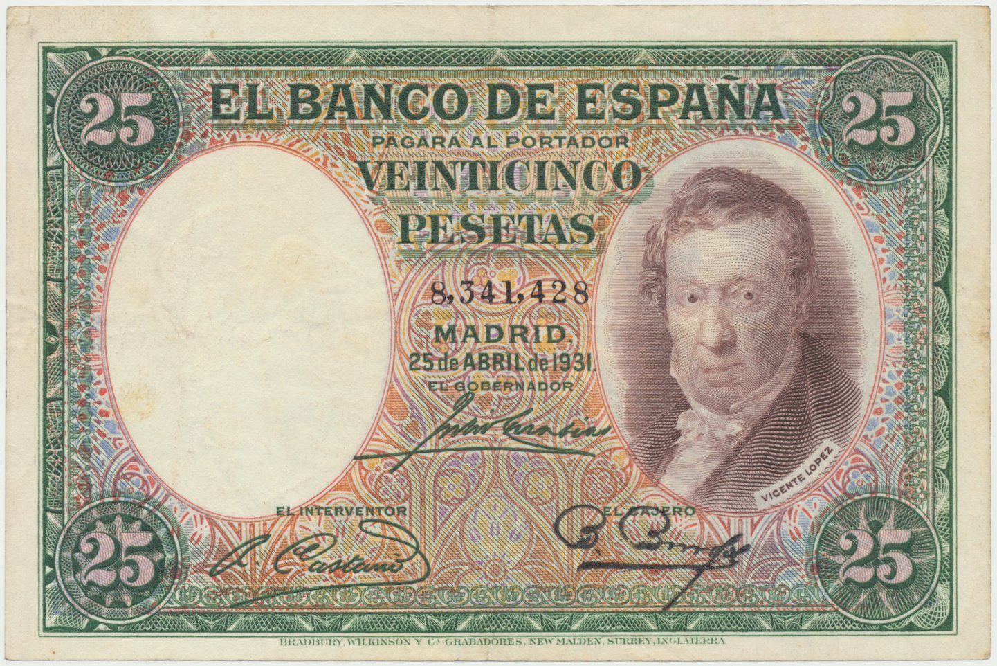 Španělsko, 25 Pesetas 1931, P.81