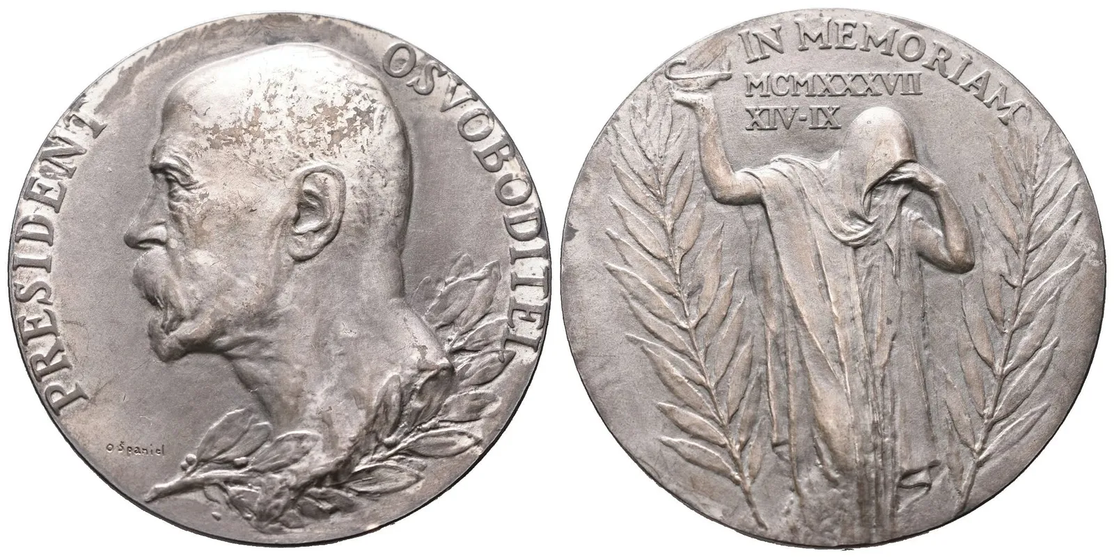 Španiel Otakar -  K úmrtí TGM, 40 mm