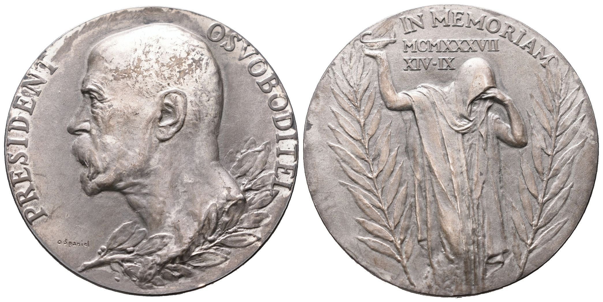 Španiel Otakar -  K úmrtí TGM, 40 mm