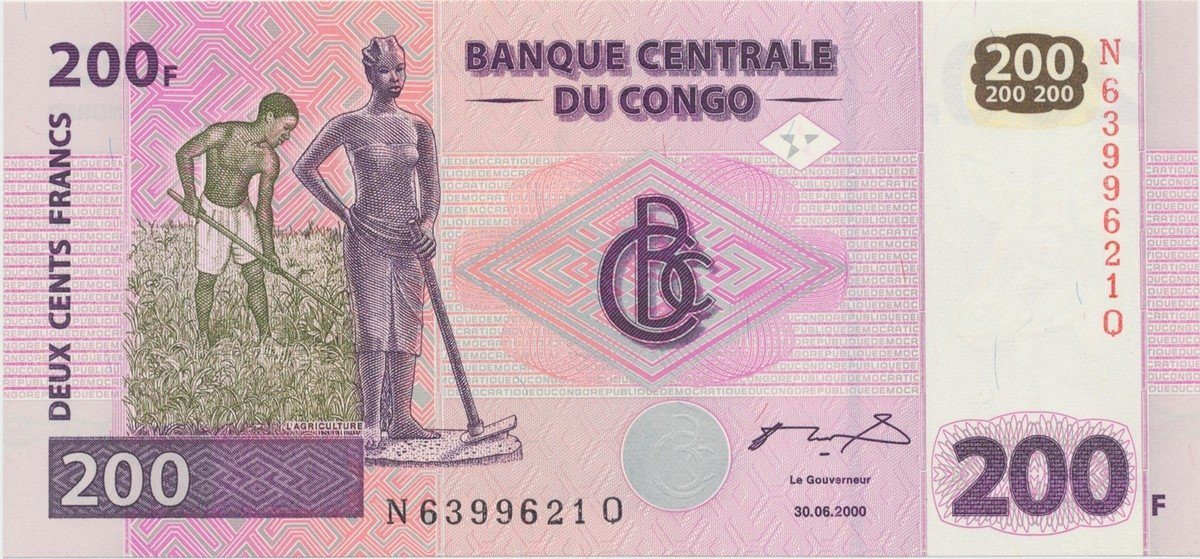 Kongo Dem. Republika, 200 Francs 2000, P.95A