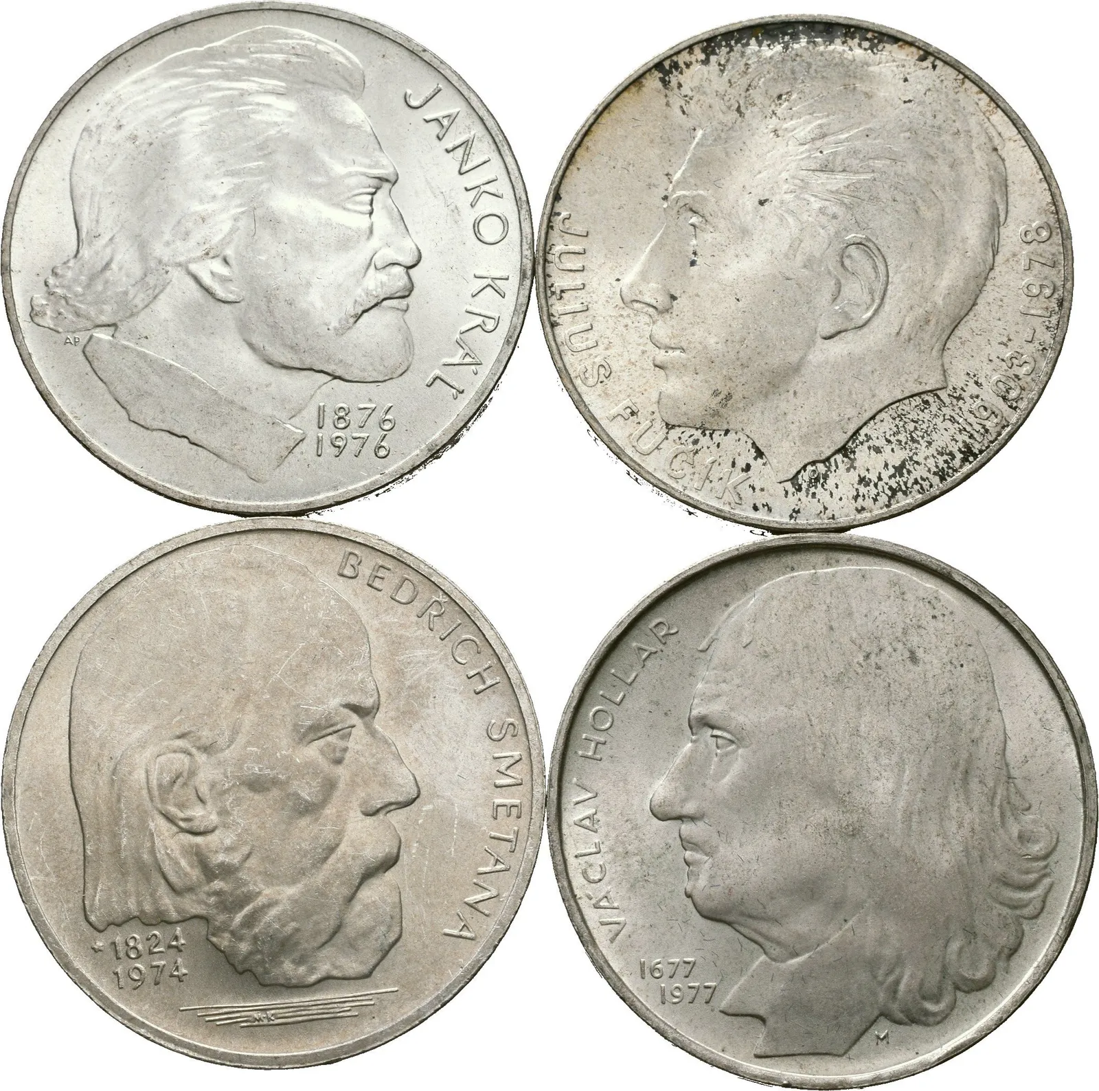 Soubor mincí 100 Kčs 1974 - Bedřich Smetana, 1976 - Král, — 1