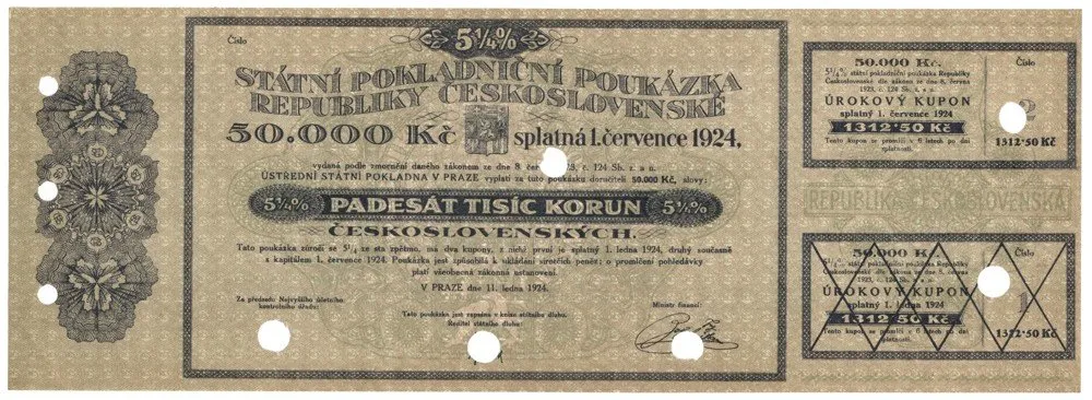 Státní pokladniční poukázky, 1919 - 1939 — 1