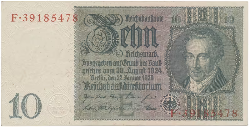 Německo, 10 Reichsmark 1929, typ O/O, Hej.D2c
