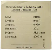 Replika - Historický tolar - Leopold I. 1695 - fotografie 2