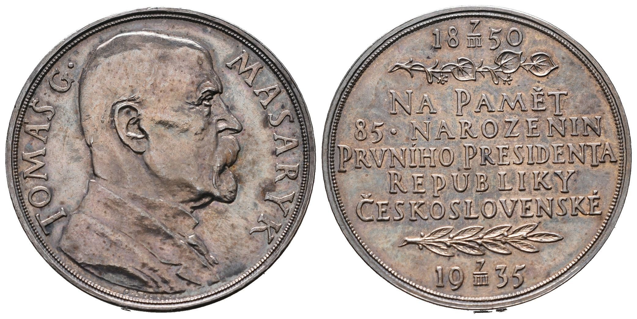 Španiel Otakar -  85. narozeniny TGM, 32 mm