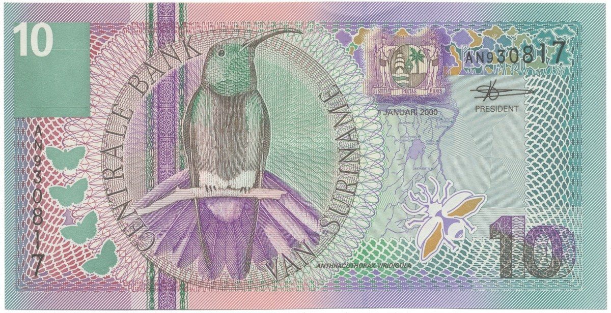 Surinam, 10 Gulden 2000, P.147