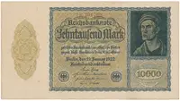 Německo, 10.000 Mark 1922, firemní 6-místný číslovač, Ro.69c