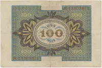 Německo, 100 Mark 1920, 8-místný číslovač, Ro.67b - fotografie 2