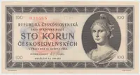Československo, 100 Koruna 1945, série C, tisk Haase, neperforovaná, Hej.77bC