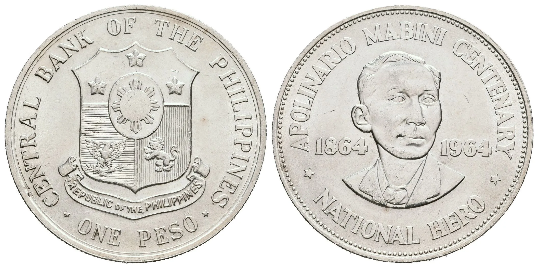 Peso 1964 - Apolinario Mabini, KM.194, ražební lesk — 1