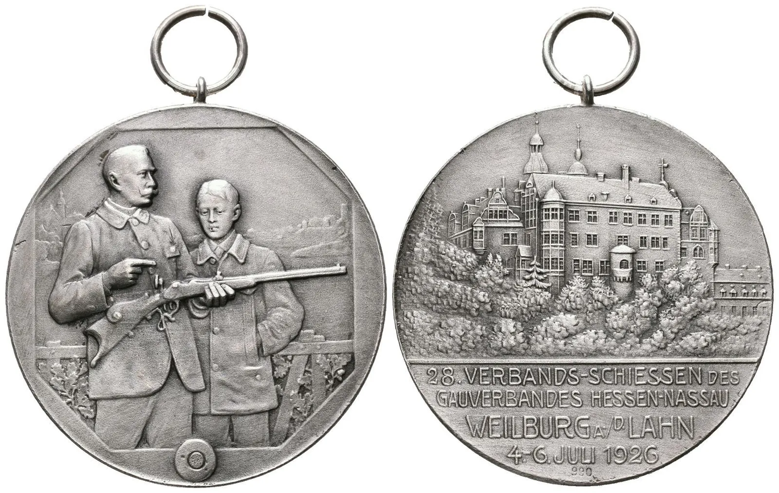 AR Medaile 1928 - 28. Spolkové střelby župy Hessen-Nassau ve Weilburgu. — 1