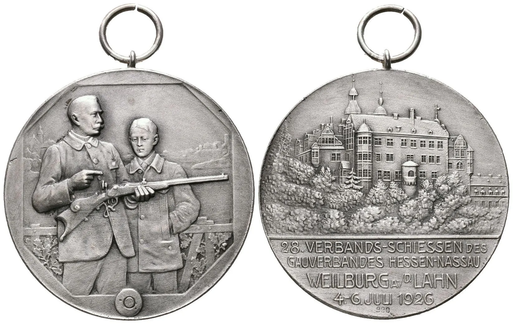 AR Medaile 1928 - 28. Spolkové střelby župy Hessen-Nassau ve Weilburgu. — 1