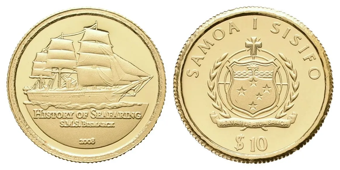 Samoa i Sisifo, 10 Dollars 2008 - SMS Bismarck
