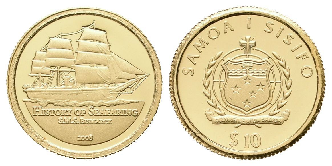 Samoa i Sisifo, 10 Dollars 2008 - SMS Bismarck