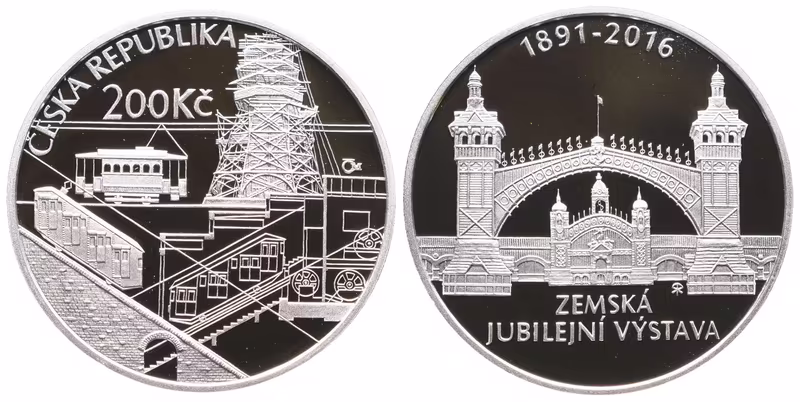 200 Kč 2016 - Zemská jubilejní výstava v Praze, PROOF