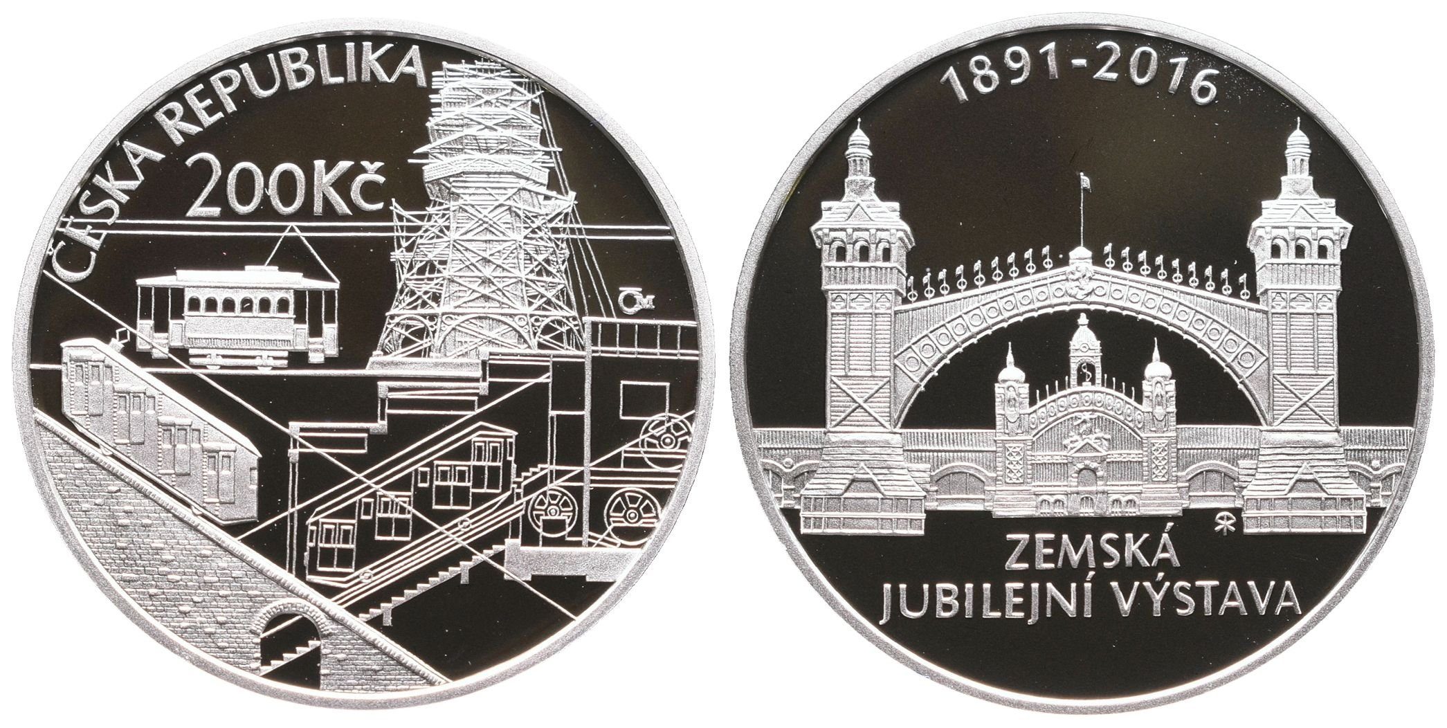 200 Kč 2016 - Zemská jubilejní výstava v Praze, PROOF