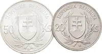 20 Koruna 1939 a 50 Koruna 1944 - Jozef Tiso - fotografie 2