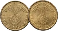 III. říše, 10 Pfennig 1938 E a 1939 E, lot 2 ks - fotografie 2