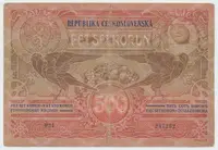 Československo, 500 Koruna 1919, série 014, dobový padělek "Meszáros", Hej.13P2