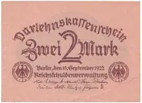 Německo, 2 Mark 1922, Ro.74