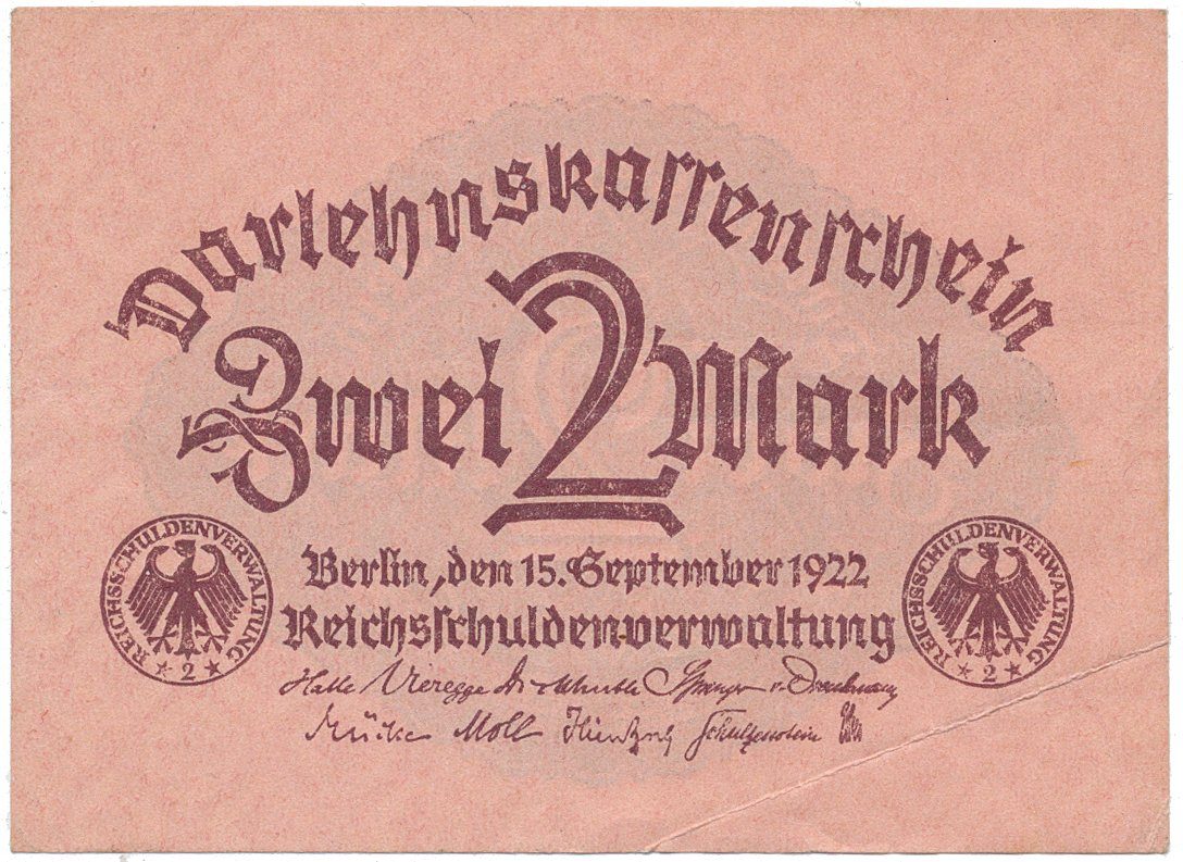 Německo, 2 Mark 1922, Ro.74