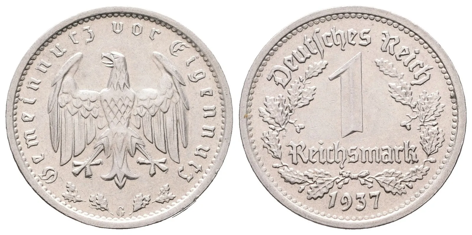III. říše, 1 Marka 1937 G, Karlsruhe