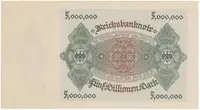Německo, 5 Millionen Mark 1923, Ro.88 - fotografie 2