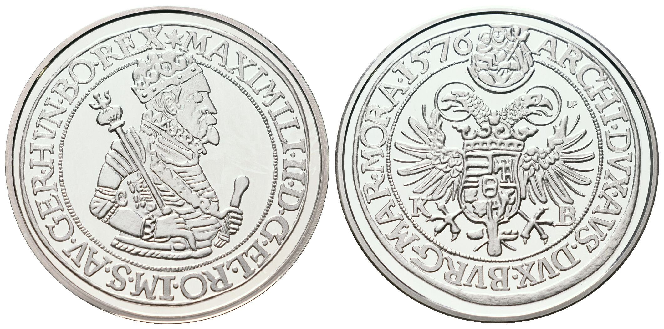 Replika - Historický 1/2 tolar - Maxmiliána II. 1576