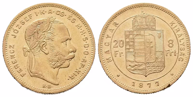 8 Zlatník / 20 Frank 1877 KB