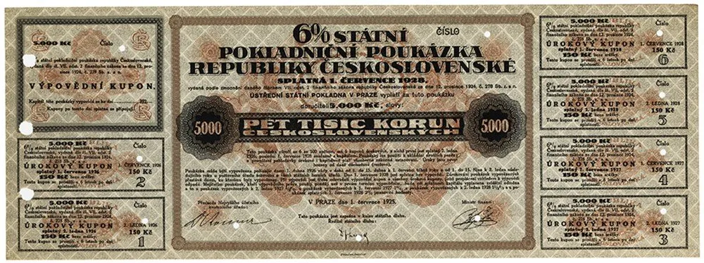 Státní pokladniční poukázky, 1919 - 1939 — 1