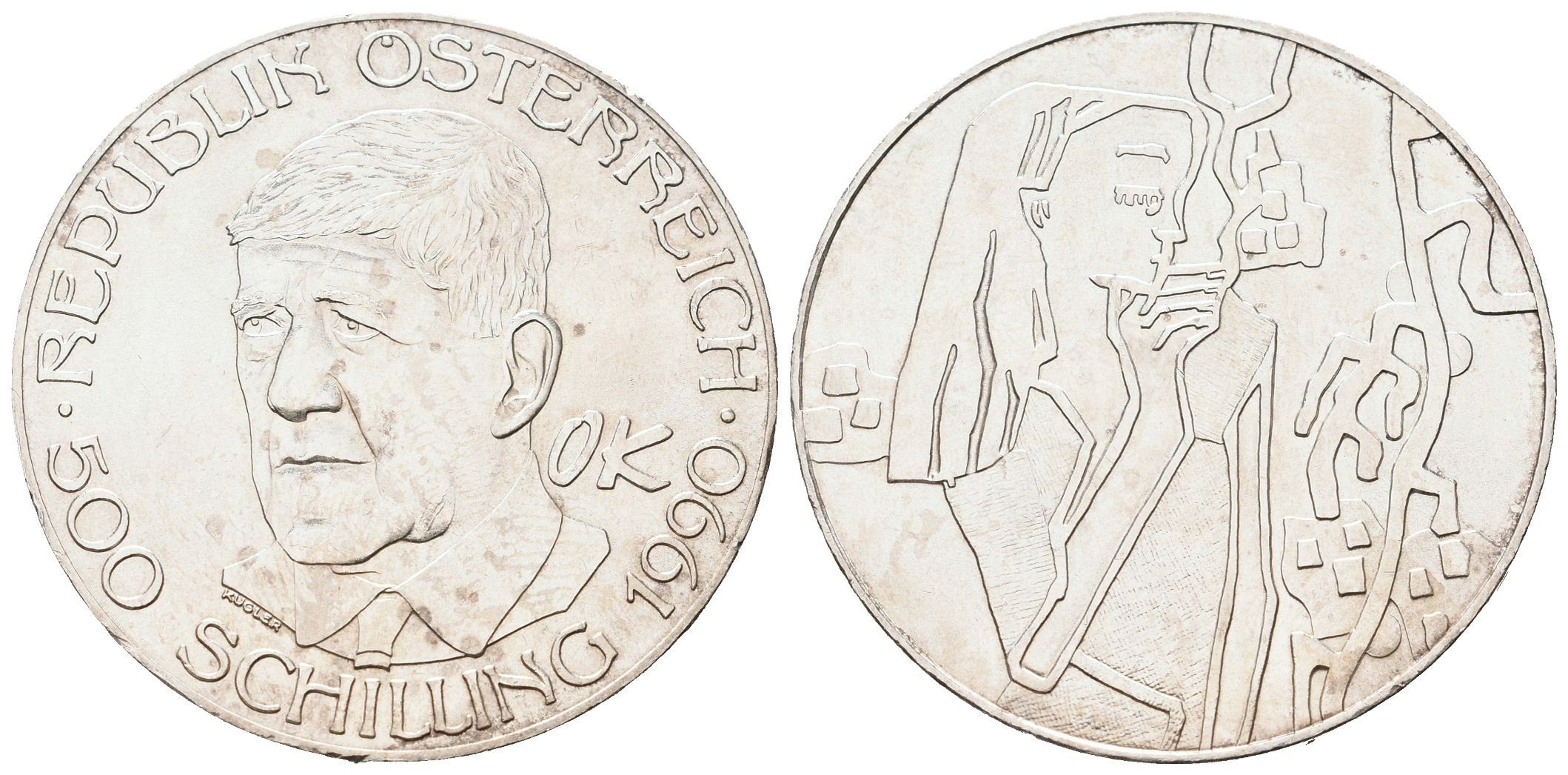 Rakousko, 500 Schilling 1990 - Kokoschka