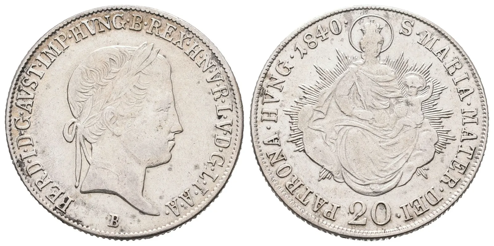 Ferdinand V., 20 Krejcar 1840 B, Kremnica
